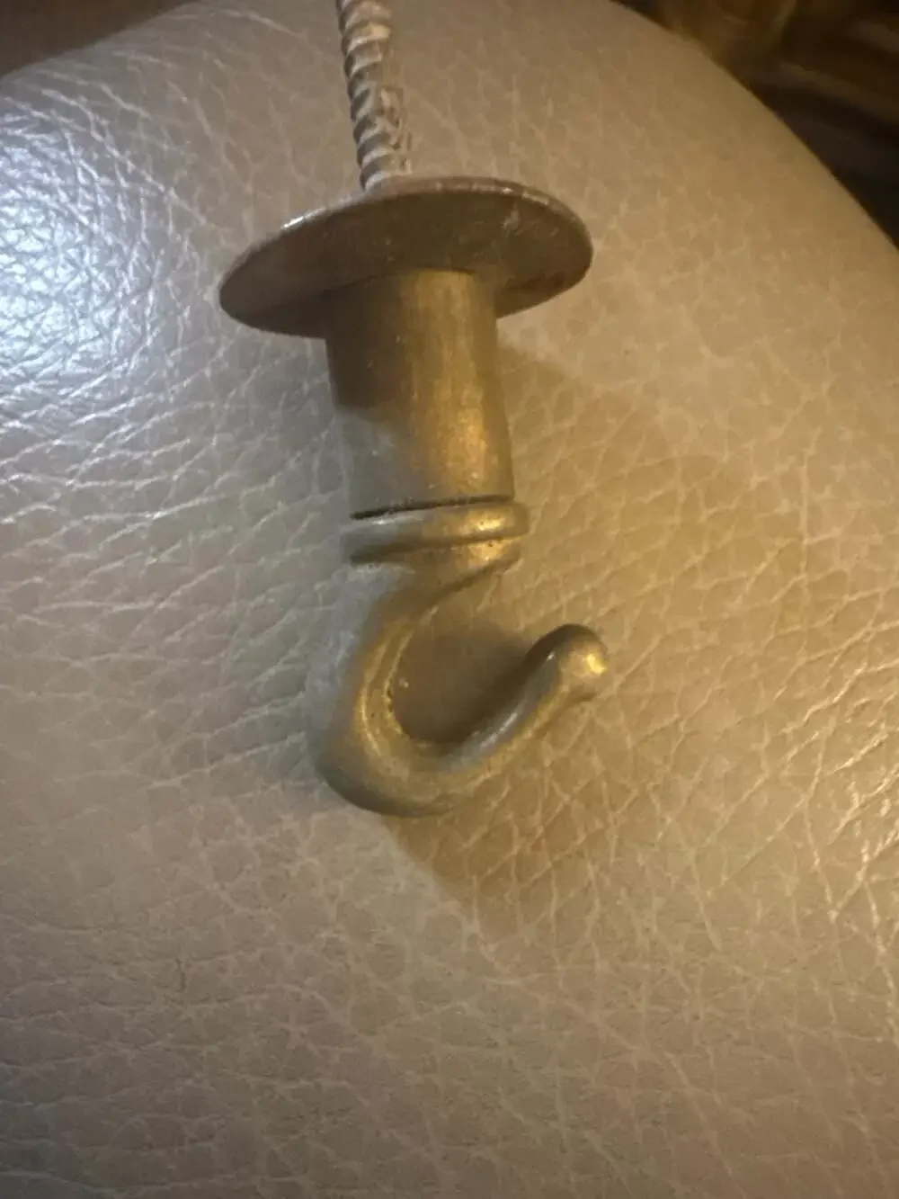 Vintage Cast Brass Ceiling Hook for Hanging Planters or Light Fixtures